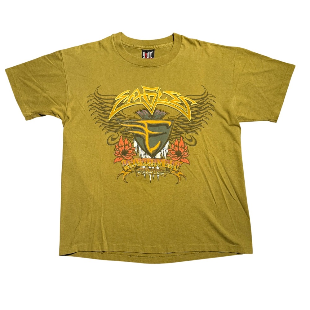 Vintage Eagles Hell Freezes Over World Tour 95 T-Shirt Giant XL Olive Green USA